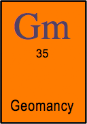 <b>Geomancy </b><i>n. </i>Tossing a handful of dirt on the floor and interpreting the pattern using a whimsical set of maxims.